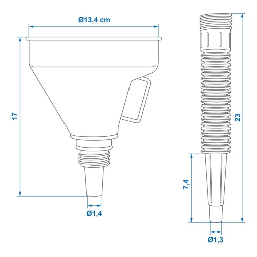 Trechter met flexibele tuit